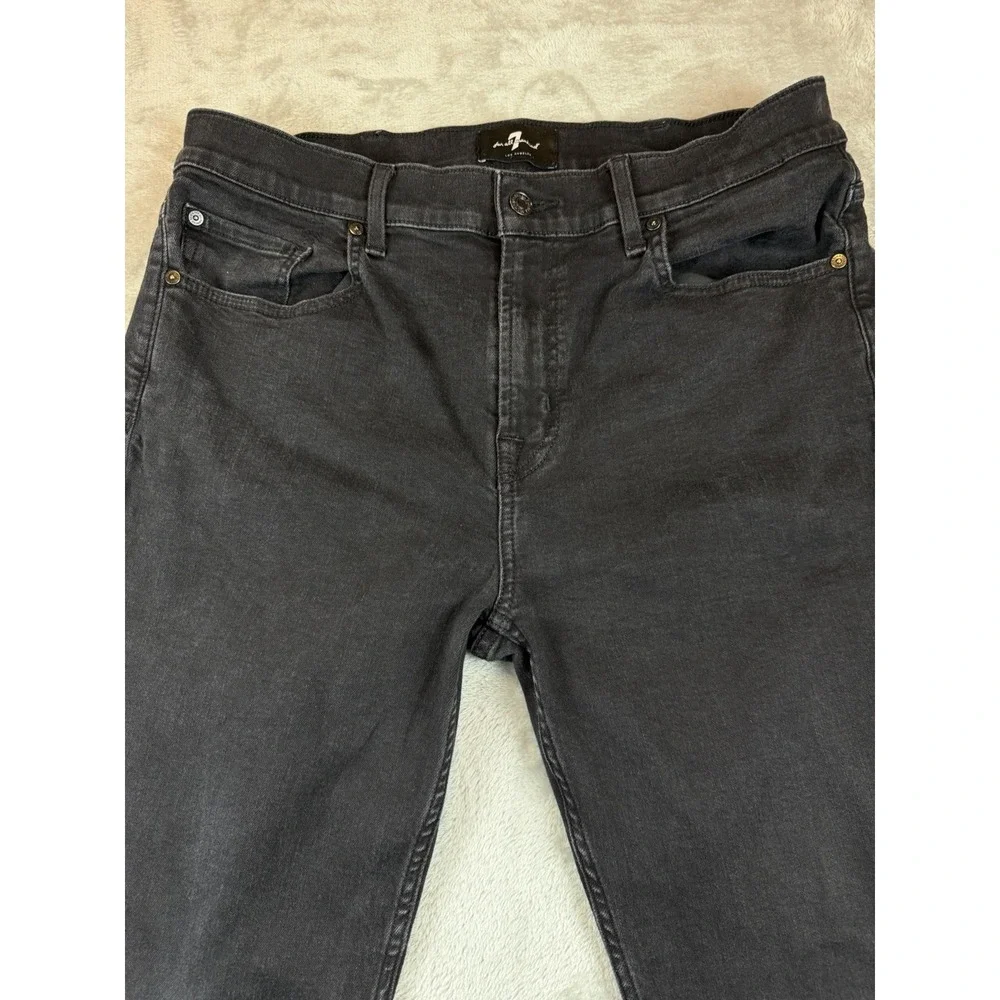 7 For All Mankind Jeans Men's 36 Black Standard Straight USA Denim Pants (35X28)